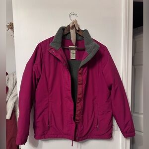 Vintage pink LLBean All Weather Jacket with Fleece Lining